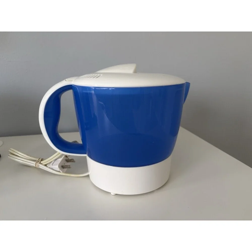 Proctor Silex HP04 Hot Pot Electric Kettle Blue White 32oz Tested Working